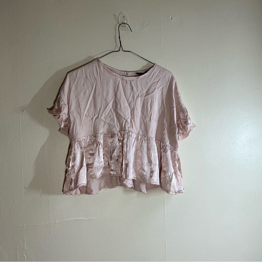 zara blouse pink